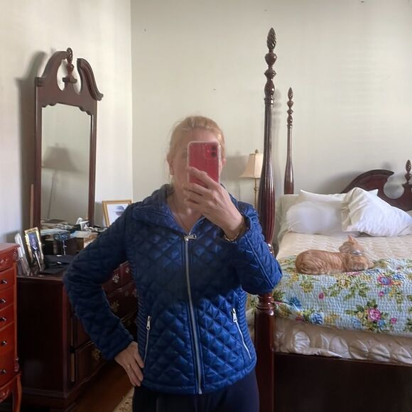 Marc New York Andrew Marc navy blue quilted cropped puffer coat - Picture 8 of 11